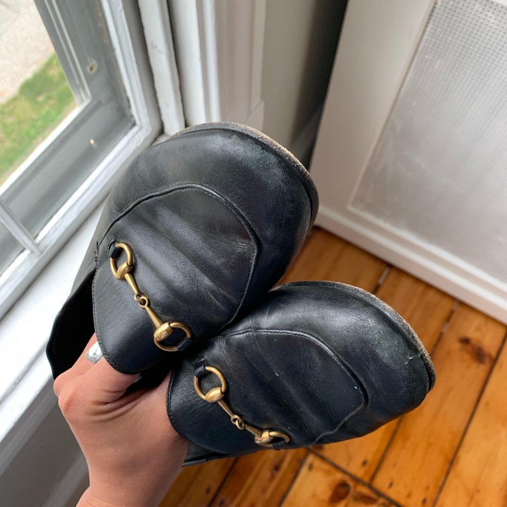 Black Gucci Leather Loafers
